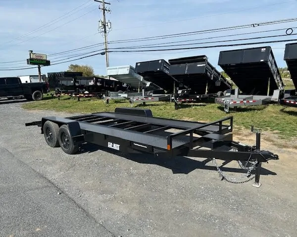 Car Mate 7 x 18 Car Trailer - 7K with Slide In Ramps