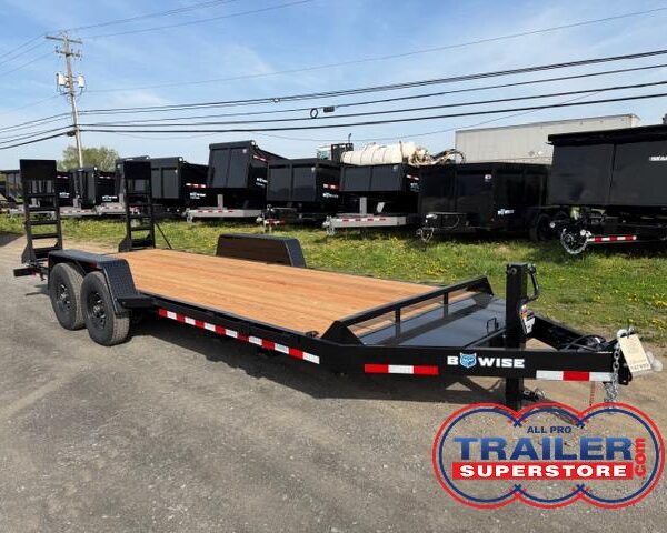 BWise 7 x 20 Heavy Duty Equipment Trailer - Ladder Ramps