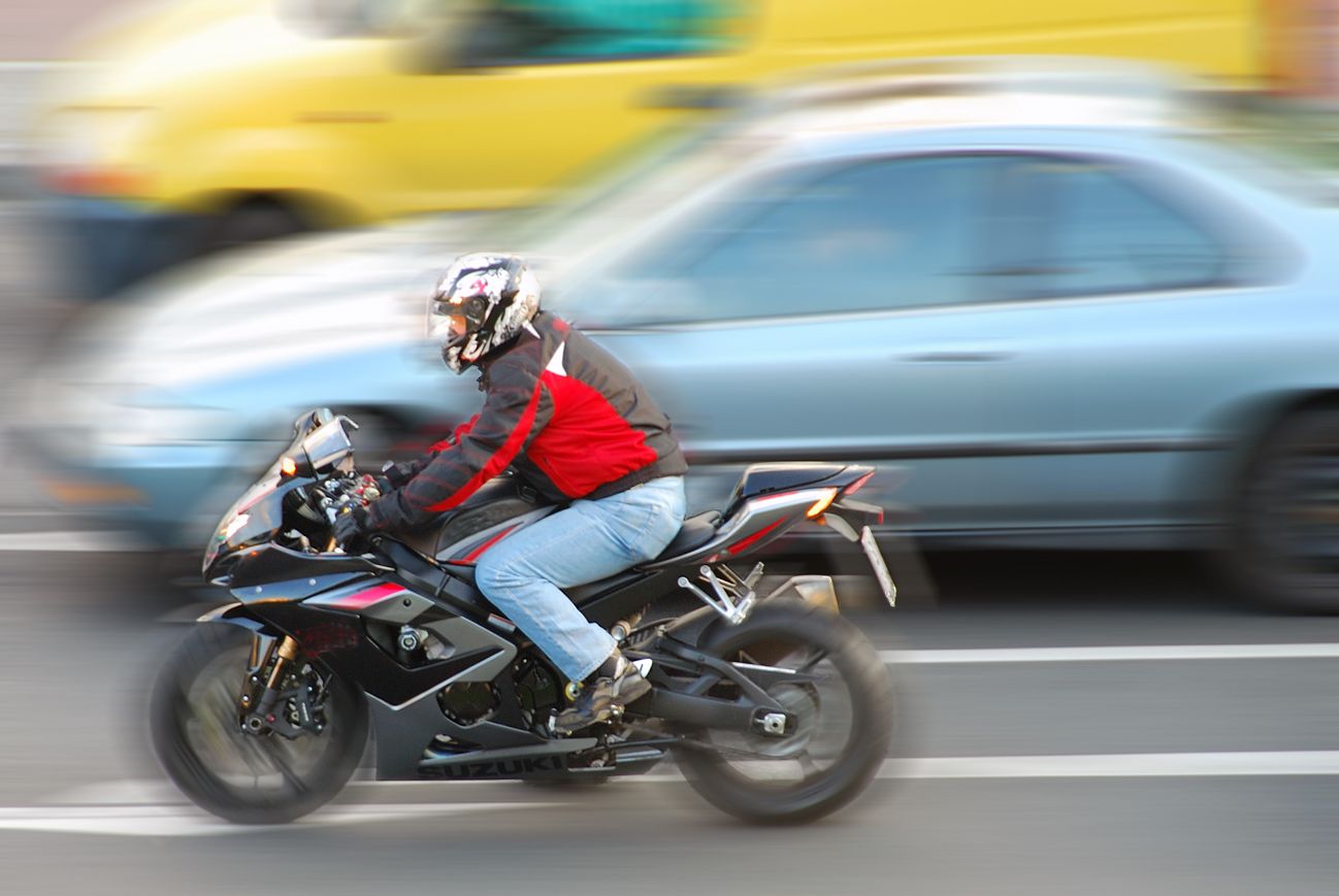 motorcyclist on the road