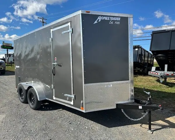 Homesteader 7 x 14 V-Nose Enclosed Cargo Trailer - Barn Doors