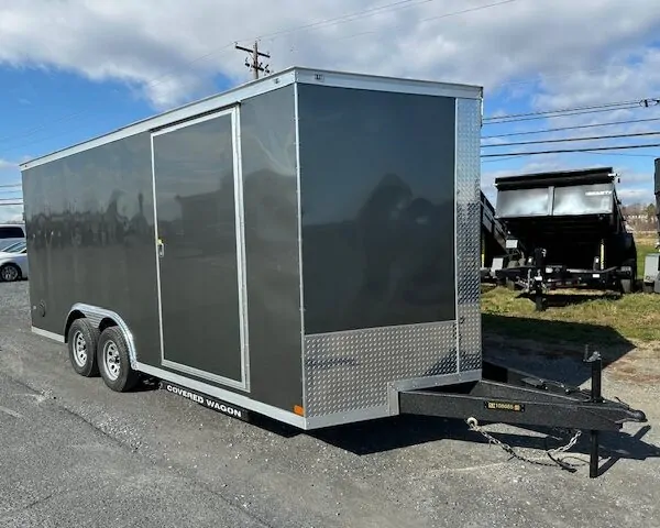 Covered Wagon 8.5 x 18 Enclosed Car Trailer - Ramp Door