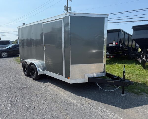 Covered Wagon 7'x14' Enclosed V-Nose Cargo Trailer — 6″ Added Height