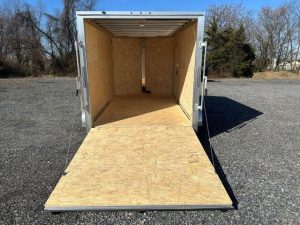 a CargoPro stealth trailer with the ramp door open