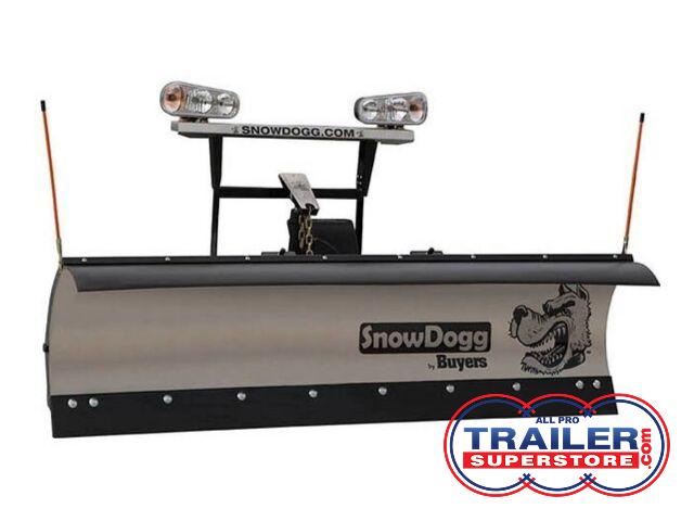 a snow plow with a wolf on it is on a white background .