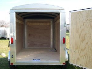 a Carry-On trailer with the single rear door opened