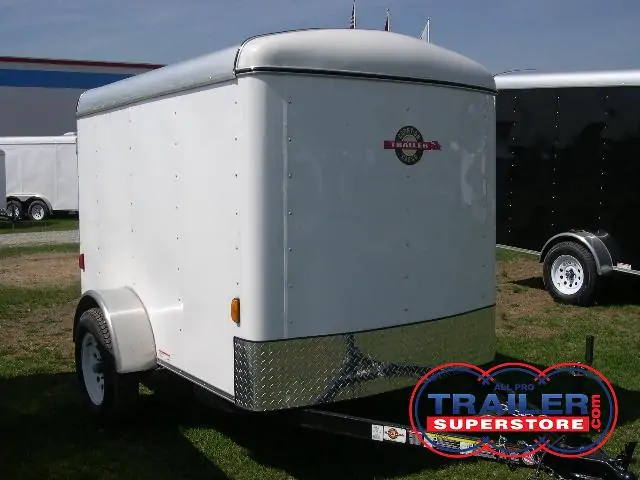 a white trailer with the word trailer on it