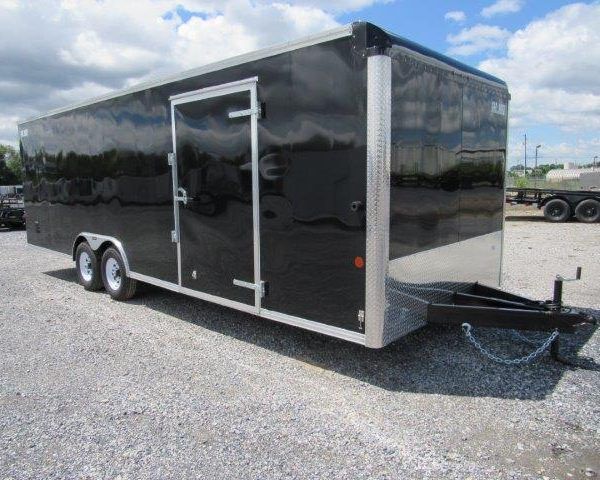 Black enclosed car mate trailer with side door