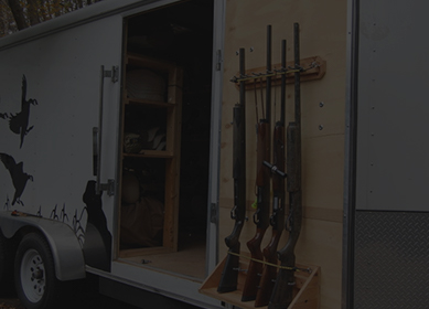 enclosed trailer with gun storage