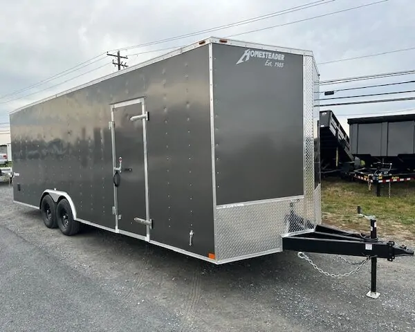 Homesteader 8.5 x 24 Enclosed V-Nose Car Trailer - 6" Added Height