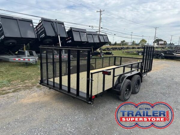 Premier 7 x 16 Landscape Utility Trailer - Mesh Sides & ATV Ramp