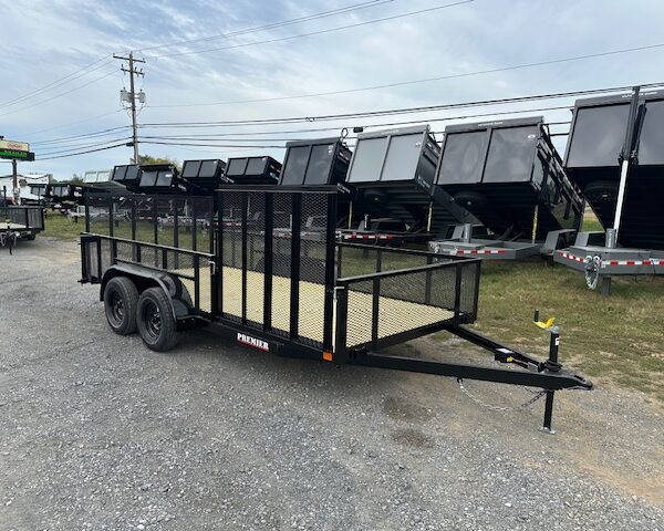 Premier 7 x 16 Landscape Utility Trailer - Mesh Sides & ATV Ramp
