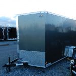 a black 7x12 Covered Wagon trailer with added height
