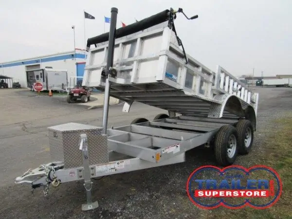 Cargo Pro 6 x 12 Aluminum Dump Trailer - Ladder Ramps