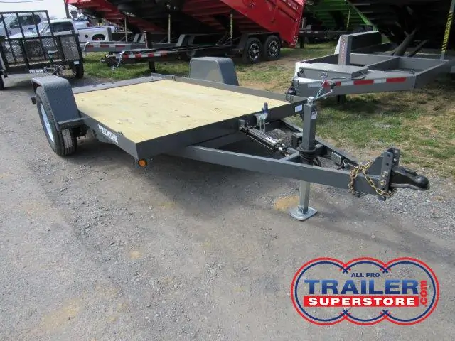 a Premier trailer with a wooden deck