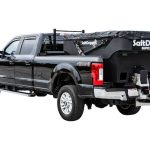 a black truck with a Salt Dogg SHPE2000 in the bed