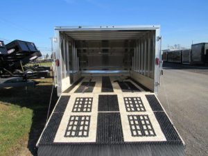a Sno Pro trailer with the door open