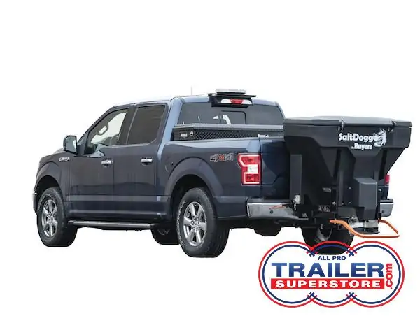 a ford f150 with a salt distributor attached to it