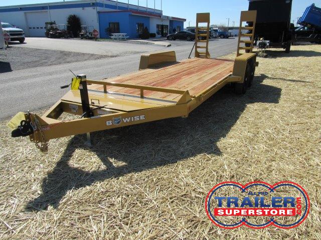 Trailer Low Riders Ramps BWise 7 x 18 Low Profile Equipment Trailer - Ladder Ramps