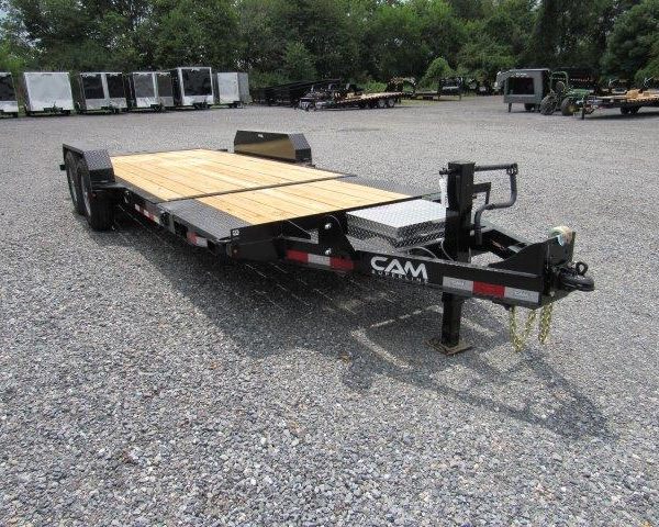 The Cam Superline 7 x 21 Powered Split-Tilt Trailer with an Extra Wide Deck.