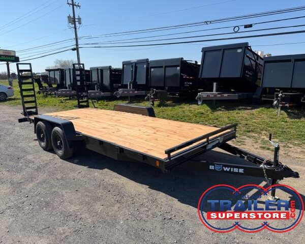 BWise 7 x 18 Low Profile LE Equipment Trailer - Ladder Ramps