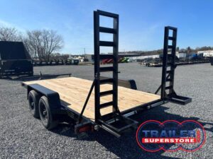 BWise 7 x 16 Low Profile LE Equipment Trailer - Ladder Ramps