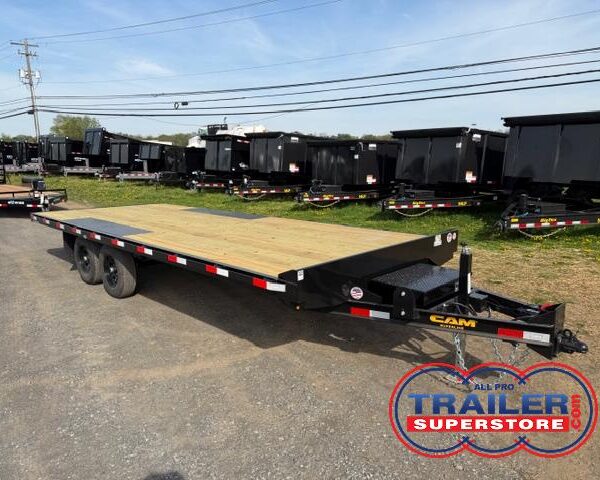 CAM Superline 8 x 20 Deckover Equipment Trailer - Slide Out Ramps