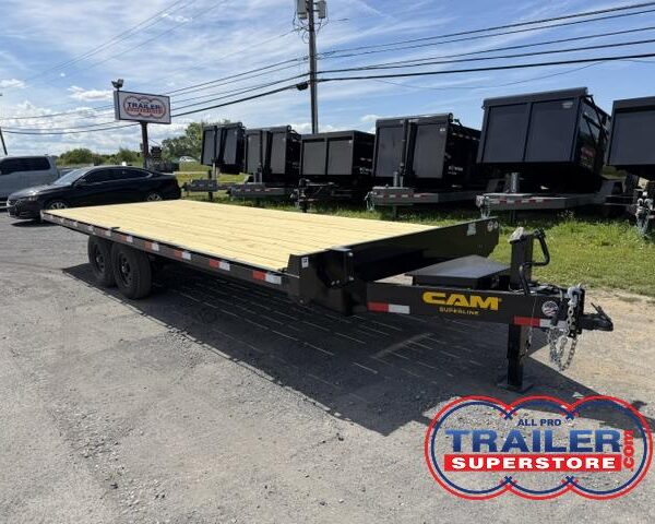 CAM Superline 8.5 x 22 Deckover Equipment Trailer - Slide Out Ramps