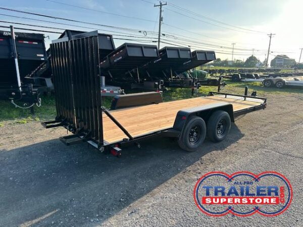 BWise 7 x 18 Equipment Trailer - Split Landscape Ramp