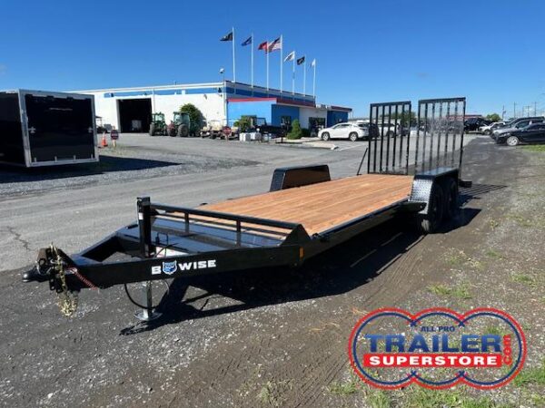 BWise 7 x 20 Equipment Trailer - Split Landscape Ramp