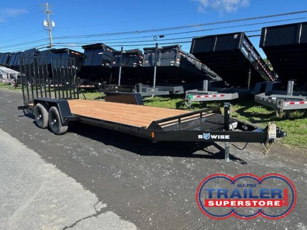 BWise 7 x 20 Equipment Trailer - Split Landscape Ramp