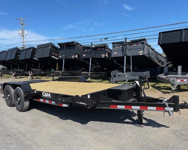 a trailer that says cam on the side of it