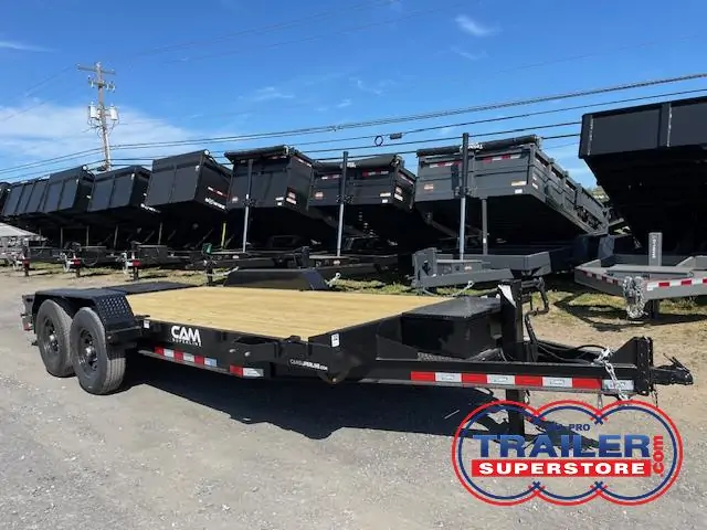 a trailer that says cam on the side of it