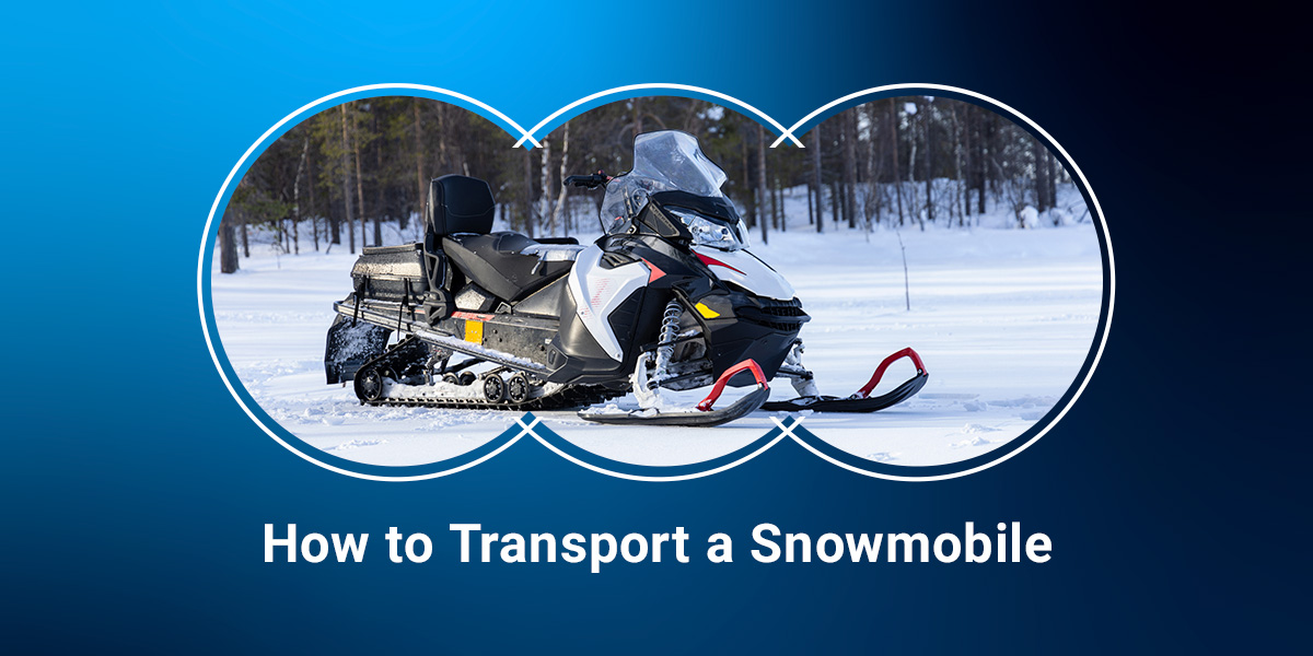 A snowmobile ready for transport
