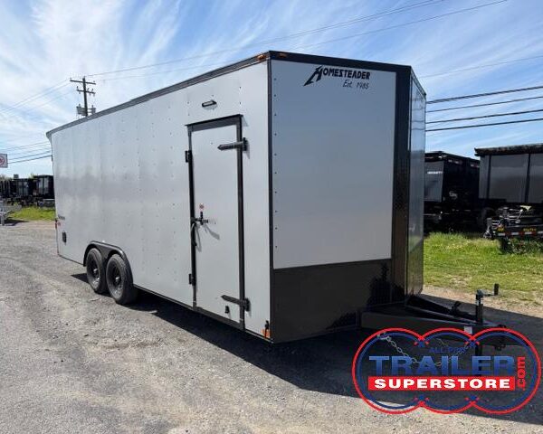 Homesteader 8.5 x 20 Enclosed V-Nose Car Trailer - Black Trim