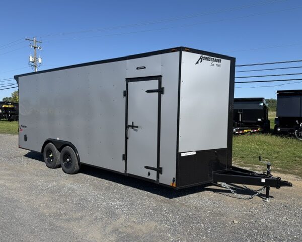 Homesteader 8.5 x 20 Enclosed V-Nose Car Trailer - Black Trim