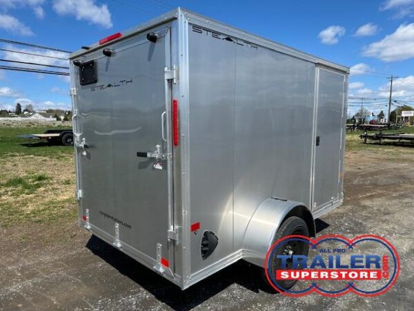 Pro R Trailer Loaded Cargo Pro Stealth 6 x 10 V-Nose Aluminum Enclosed Trailer