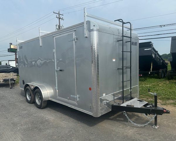 Car Mate 7 x 16 Enclosed Contractor Trailer - Barn Doors