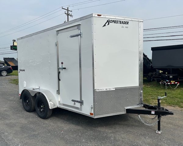 Homesteader 7 x 12 V-Nose Enclosed Cargo Trailer - Barn Doors