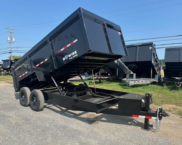 BWise 7 x 16 Low Profile Dump Trailer - High Sides