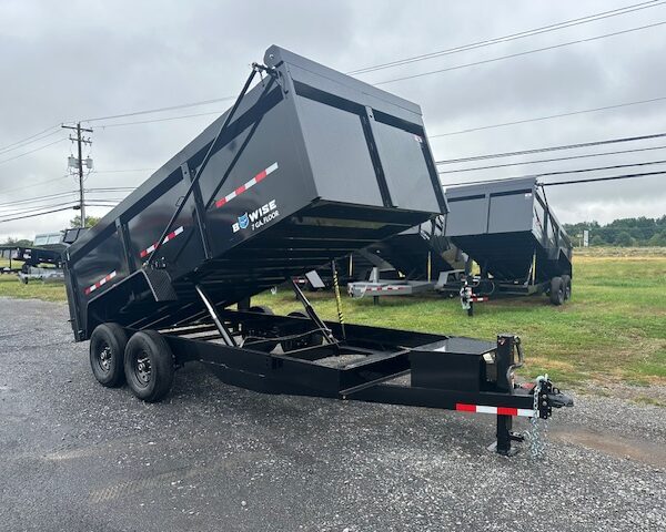 BWise 7 x 16 Low Profile Dump Trailer - High Sides