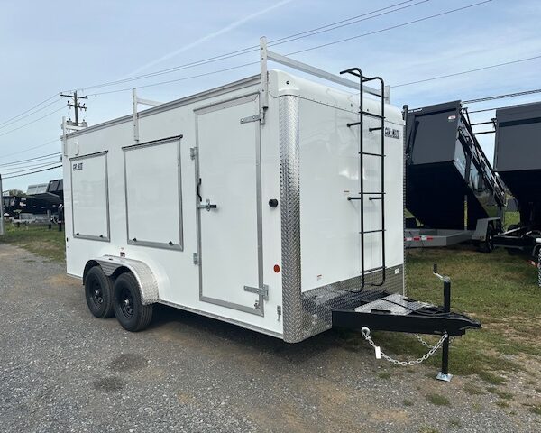 Car Mate 7 x 16 Enclosed Contractor Trailer - Toolbox Package