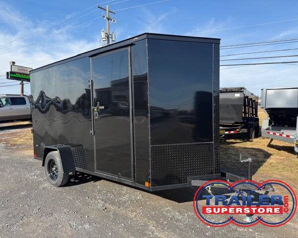 Covered Wagon 6 x 12 Enclosed Cargo Trailer - Black Trim