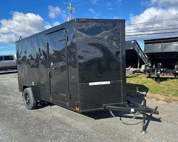 Homesteader 6 x 12 V-Nose Enclosed Trailer - Black Trim
