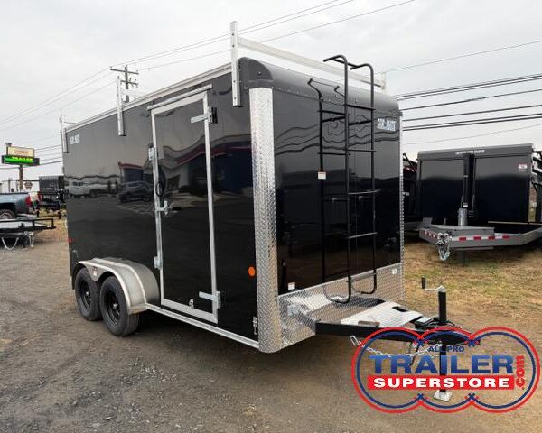 Car Mate 7 x 14 Enclosed Contractor Trailer - Ramp Door