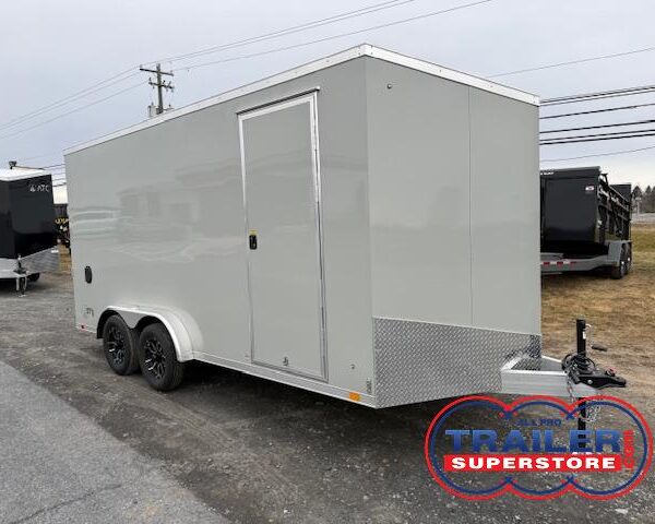 ATC 7.5 x 16 Aluminum Enclosed V-Nose Trailer - Ramp Door