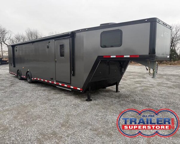 ATC 8.5 x 40 Aluminum Enclosed Gooseneck Car Trailer - Full Bathroom