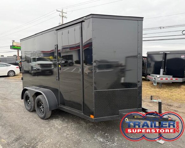 Covered Wagon 6 x 12 Dual Axle Enclosed Cargo Trailer - Black Trim