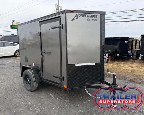 Homesteader 5 x 8 Enclosed V-Nose Cargo Trailer - Black Trim
