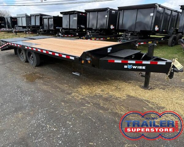 BWise 8 x 20 Deckover Equipment Trailer - Full Width Ramps