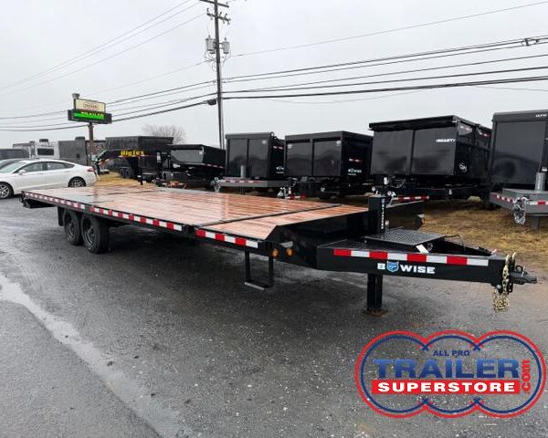 BWise 8 x 26 Deckover Equipment Trailer - Power Split-Tilt